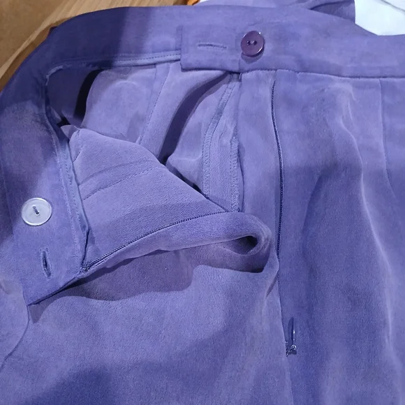 Josephine Chaus Petite Purple Silk Pants Size 4P - Picture 6 of 7